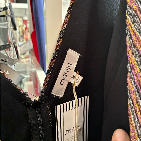 Maniju rainbow shimmer floor length Dress medium NWT - Picture 2 of 6